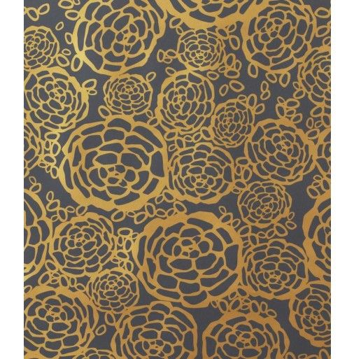 Oh Joy For Hygge West Petal Pusher In Gray Gold Wallpaper