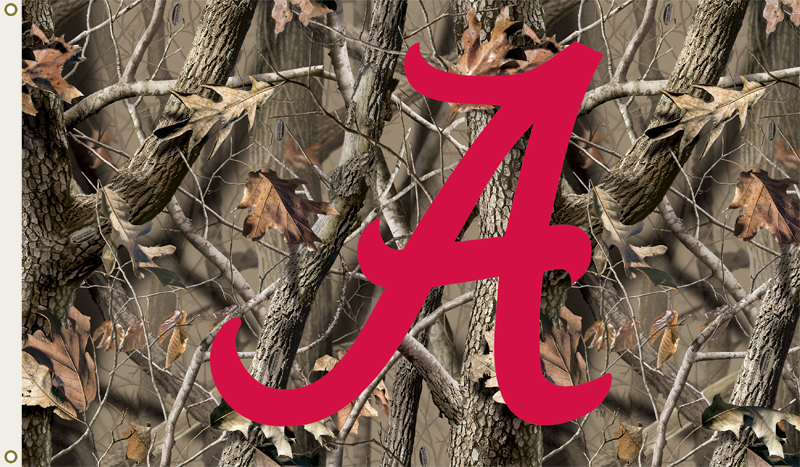 Alabama Crimson Tide Camo Flag