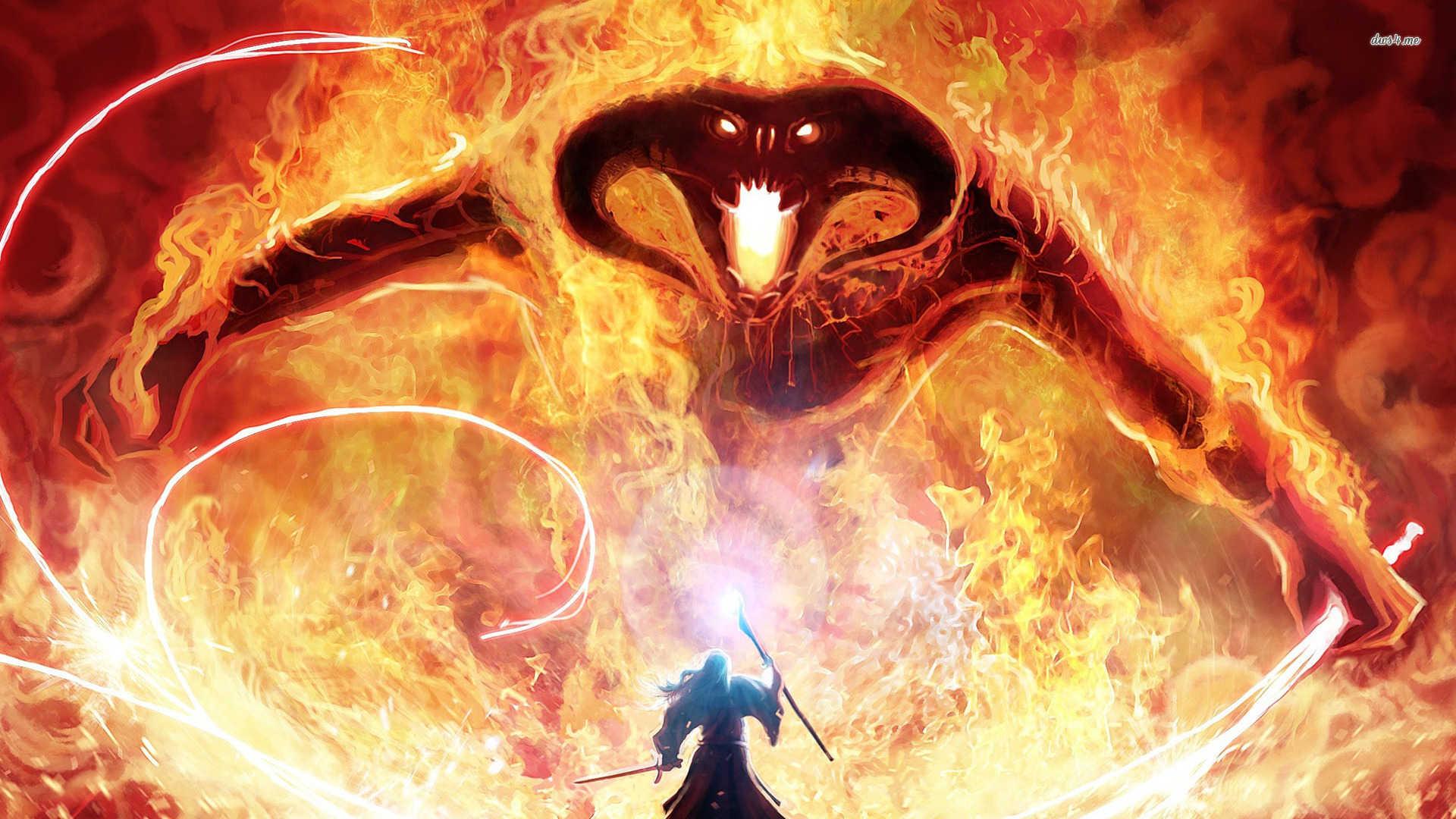 Gandalf And Balrog Lord Of The Rings Movie