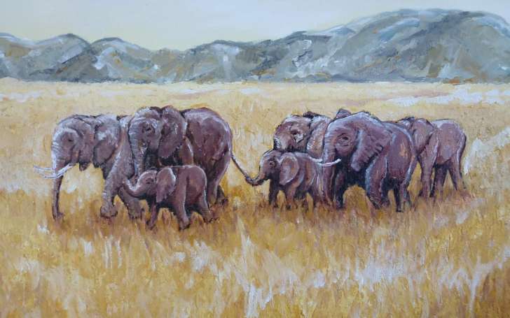 Elephants Africa Art HD Wallpaper