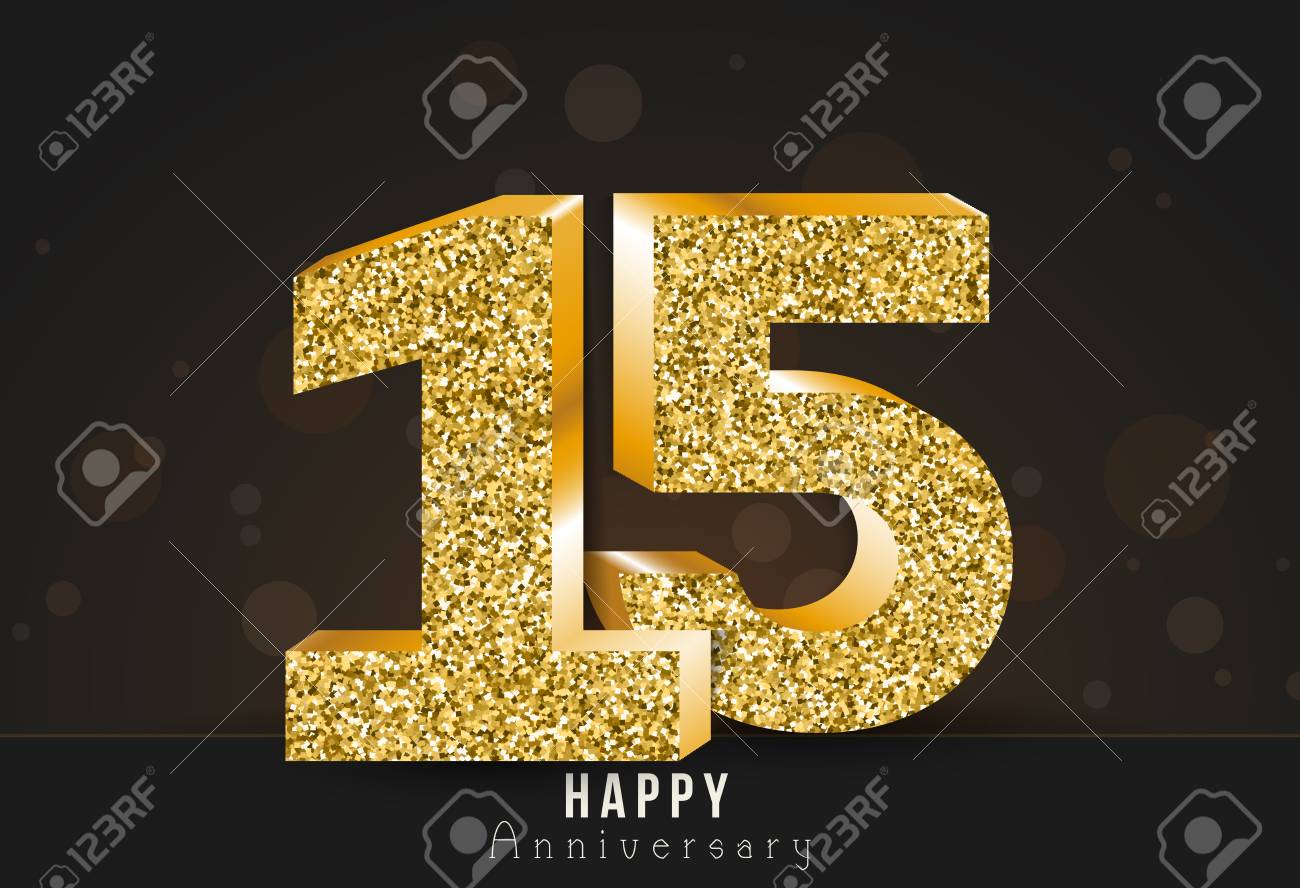 Free Download 15 Year Happy Anniversary Banner 15th Anniversary Gold ...