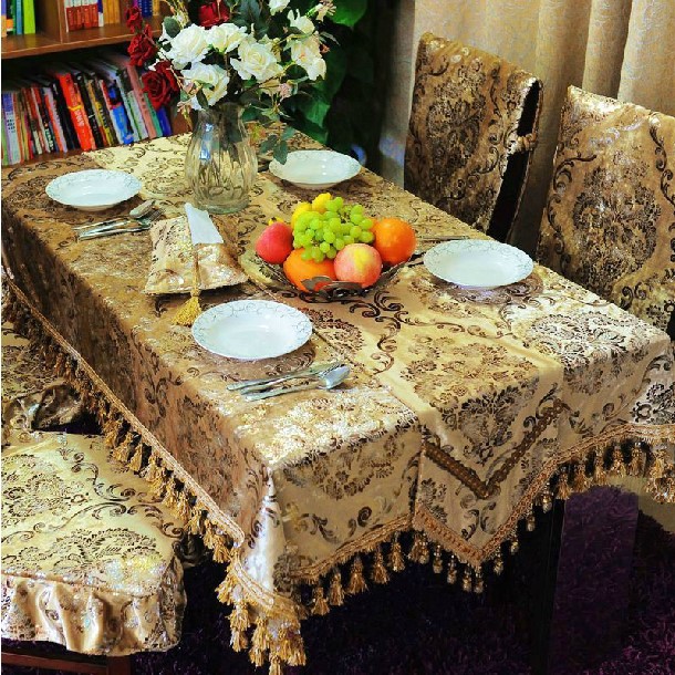 Dining Table Cloth Cutout Rustic Embroidered Runner