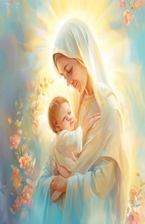 Mother Mary With Baby Jesus Wallpaper