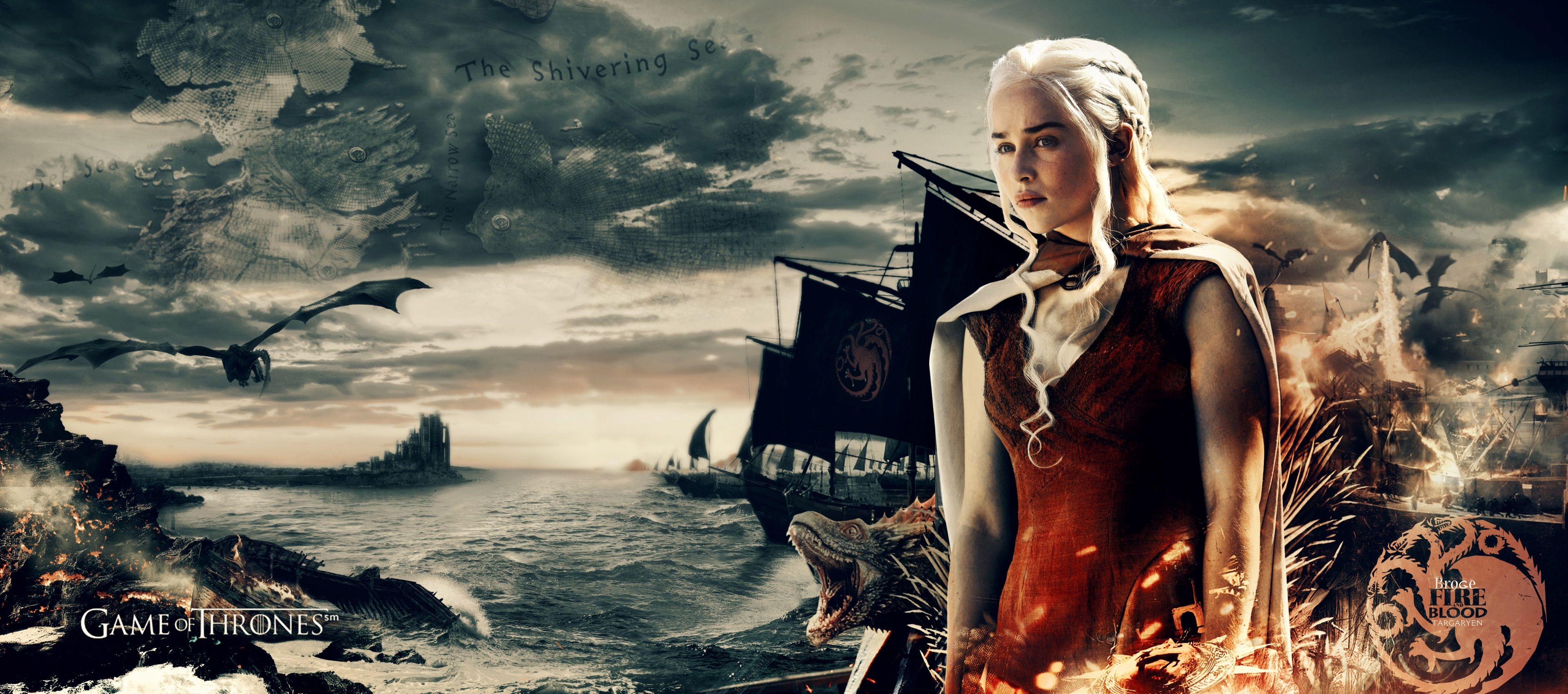 Hình nền Daenerys Targaryen - Một trong những nhân vật nữ mạnh mẽ và kiên cường nhất trong Game of Thrones. Hãy xem hình nền của cô ấy để cảm nhận sức mạnh và quyết tâm từ chính hình ảnh của cô ấy.