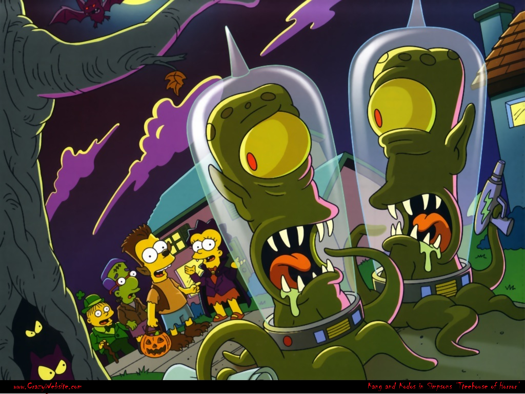 Simpsons Puter Desktop Wallpaper Featuring The Aliens Kang And