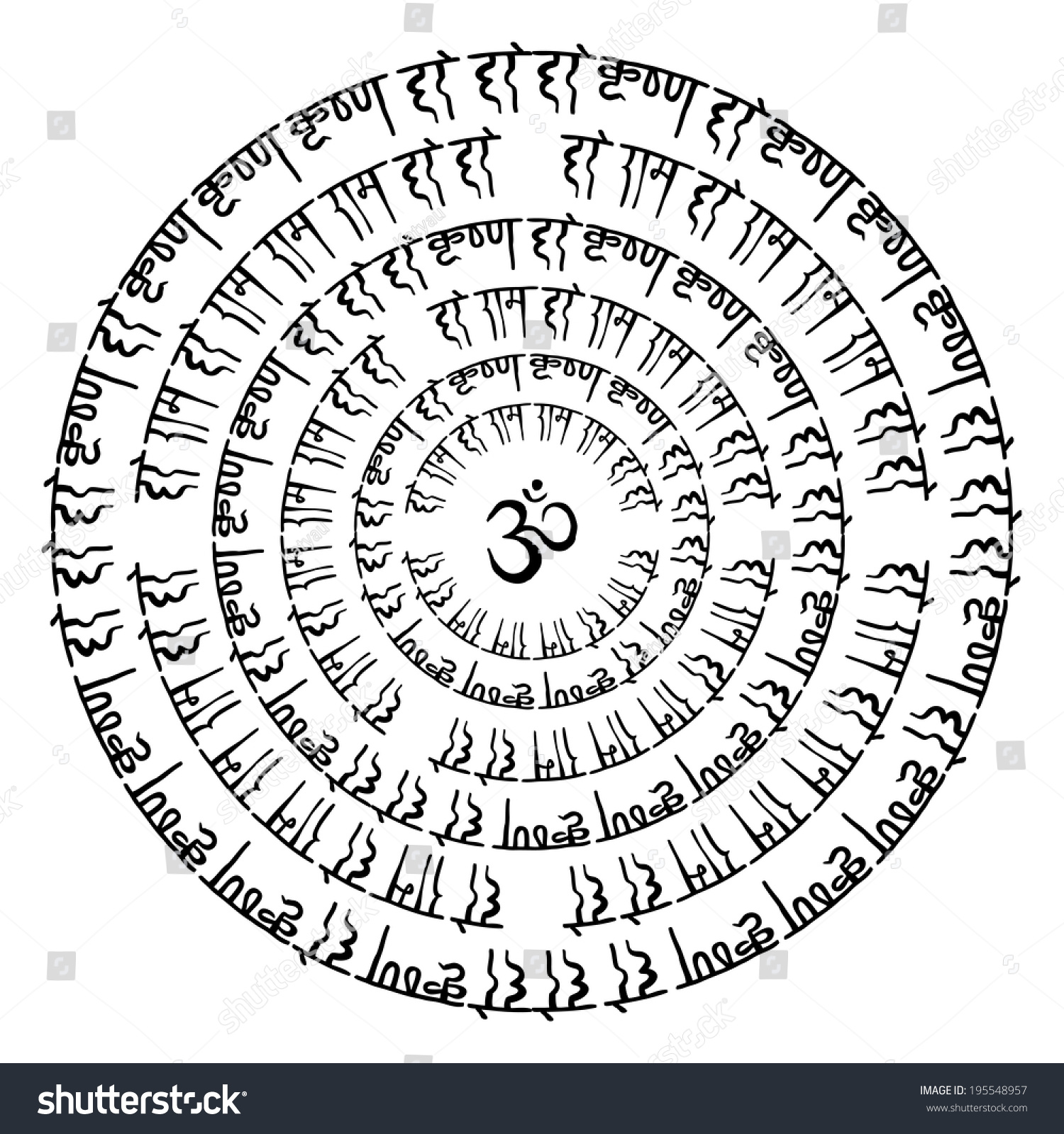 Mandala Indian Decorative Pattern Hand Drawn Vector