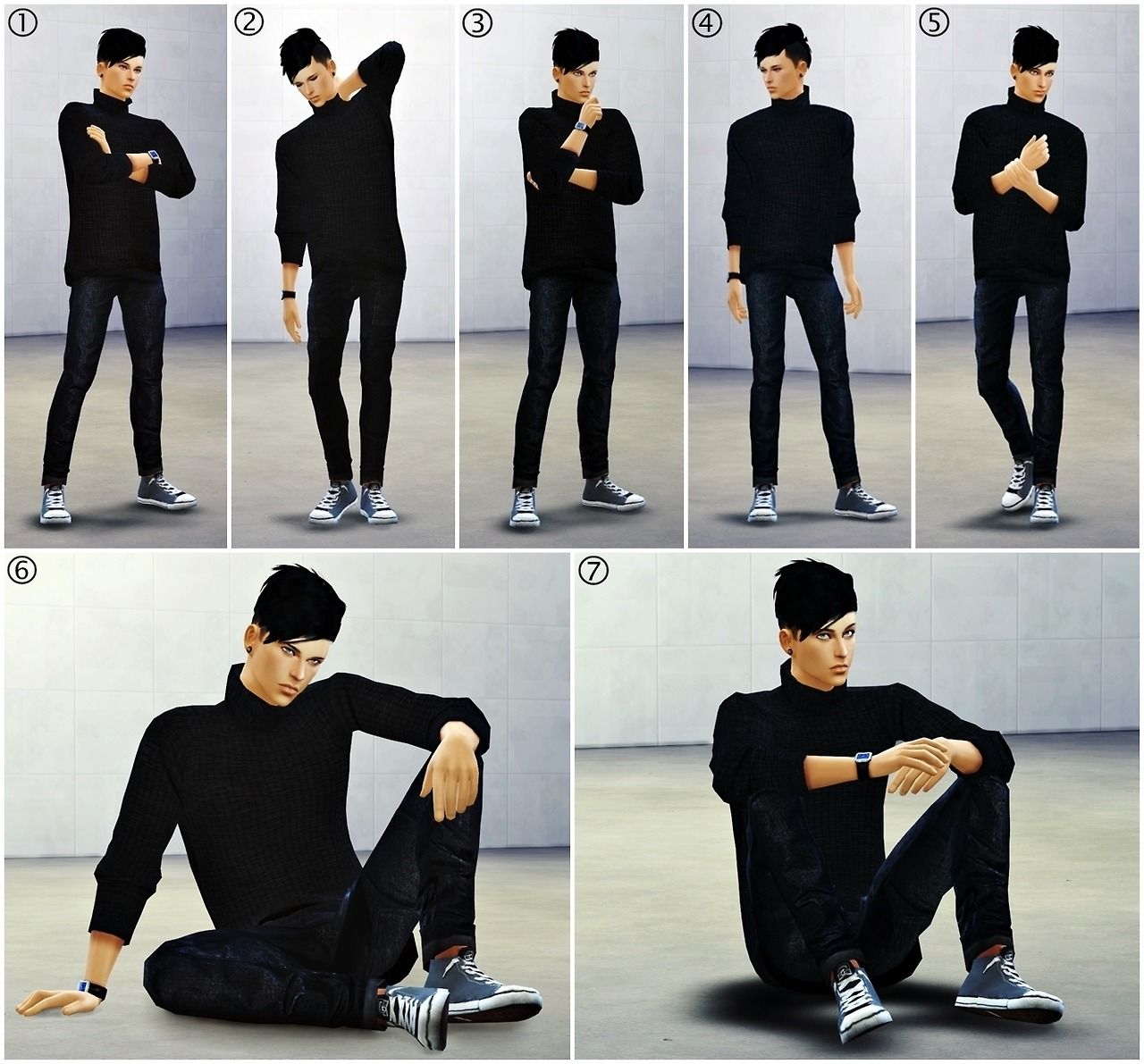 Male Model Poses Sims Wallpaper