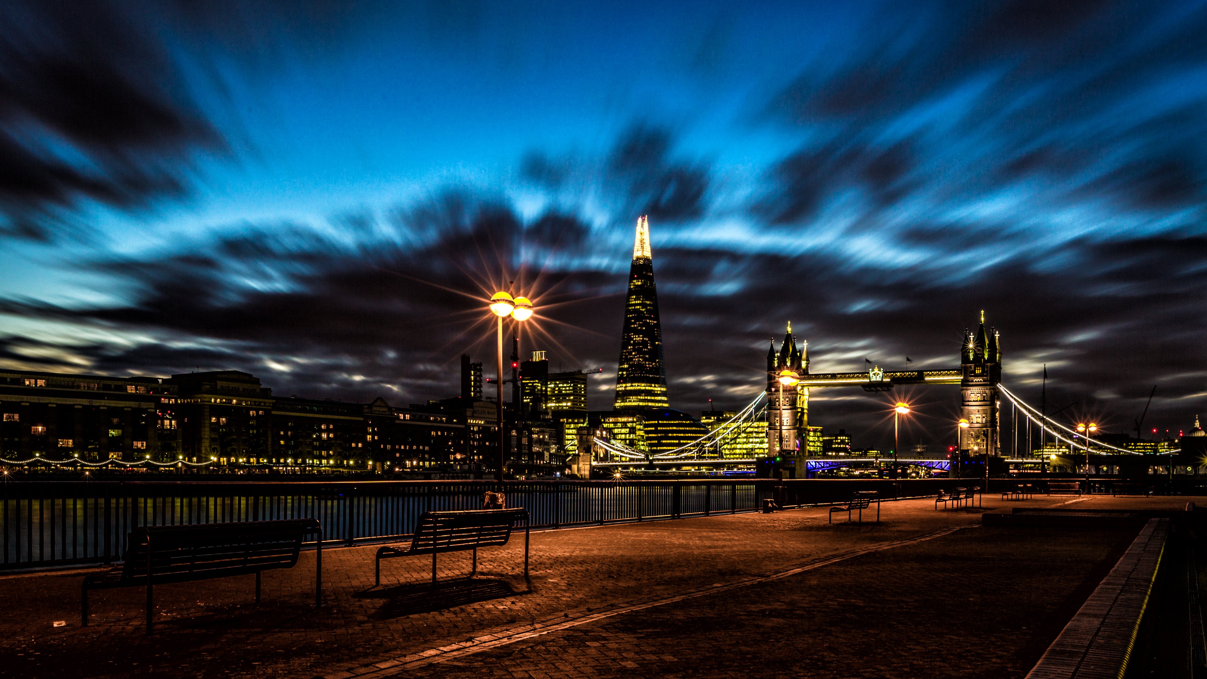 Night Bridge London Cityscape HD Wallpaper 4k