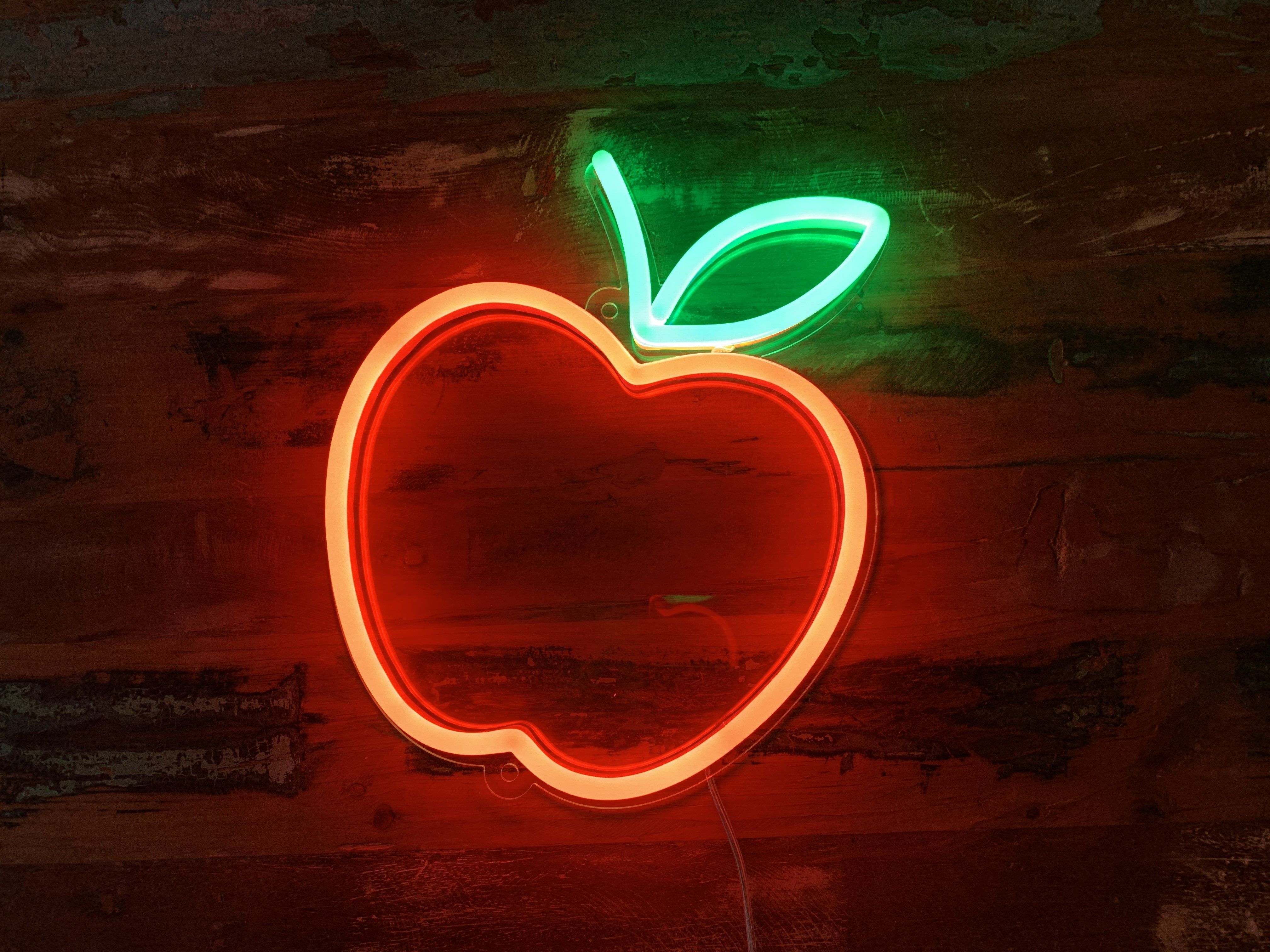 Apple Led Neon Sign Wallpaper