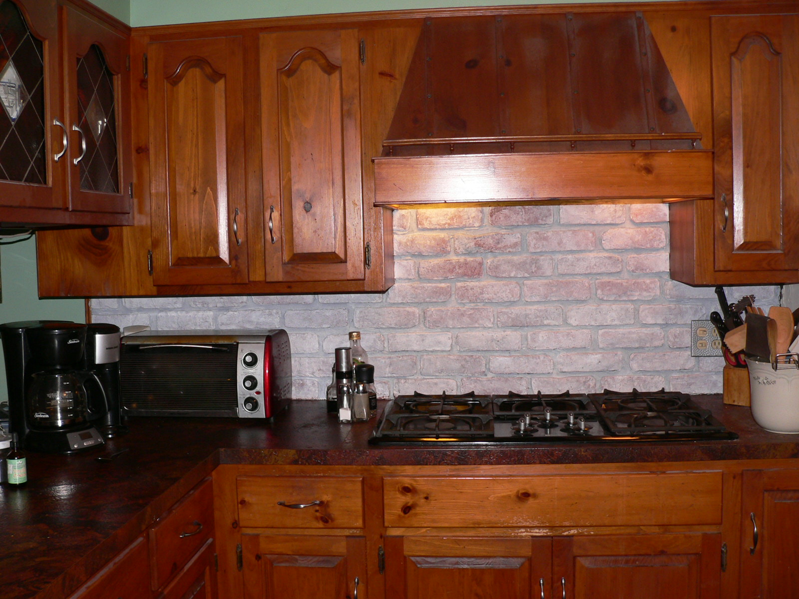 Free Download Faux Brick Kitchen Backsplash