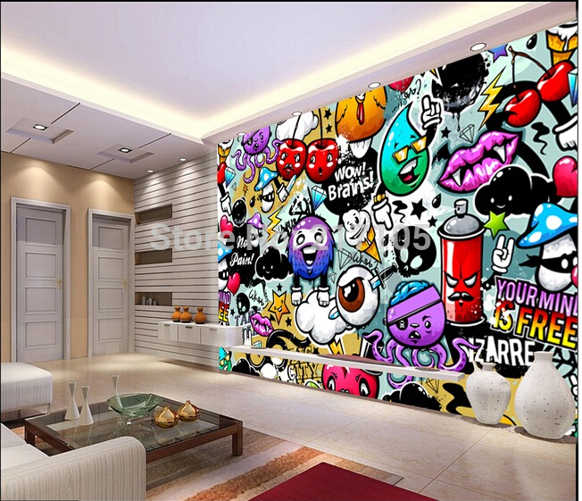 Wallpaper Colorful Graffiti Murals For Children S Rooms Living Room