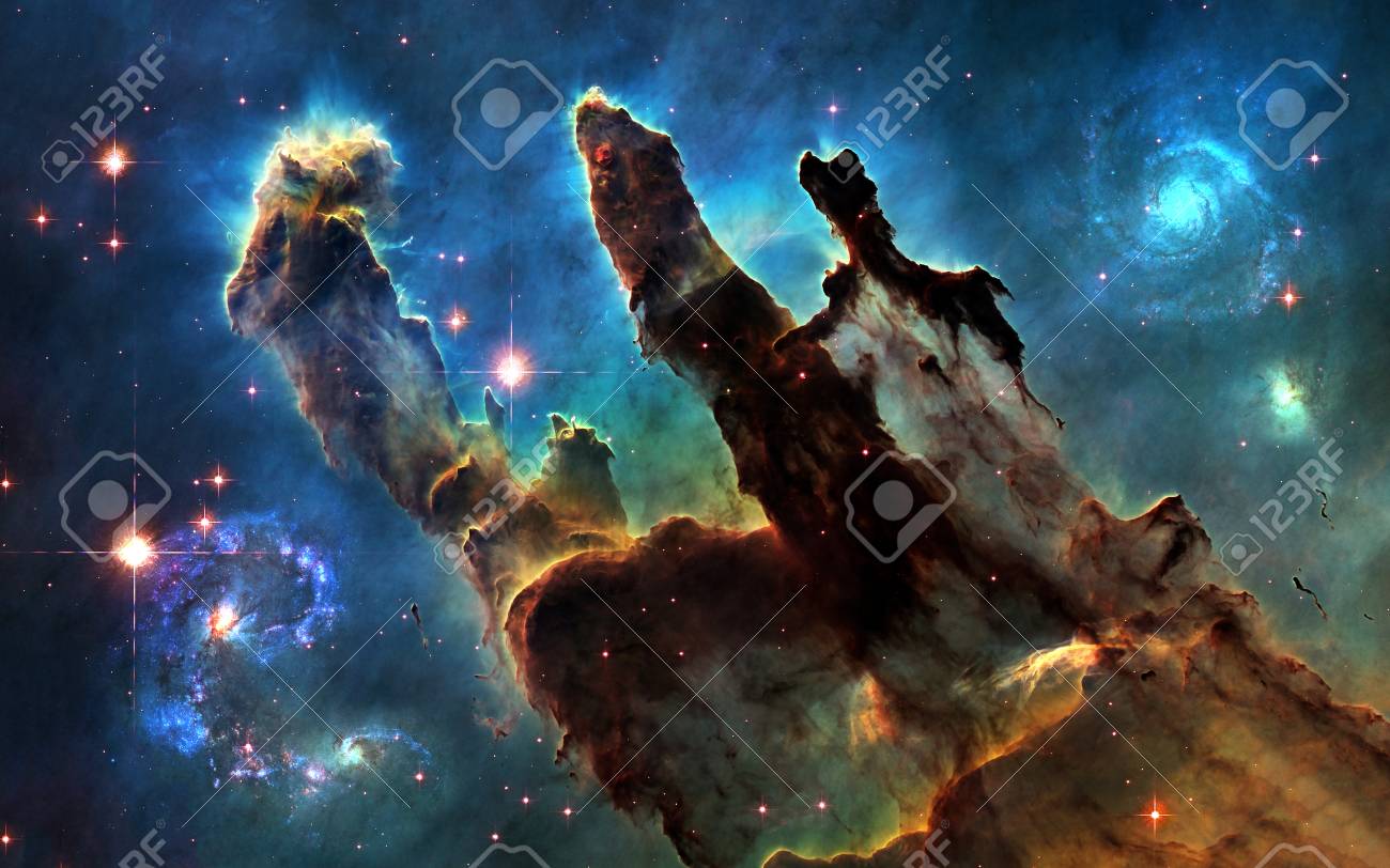 Free download Deep Space Pillars Of Creation And Galaxies Image In 5K