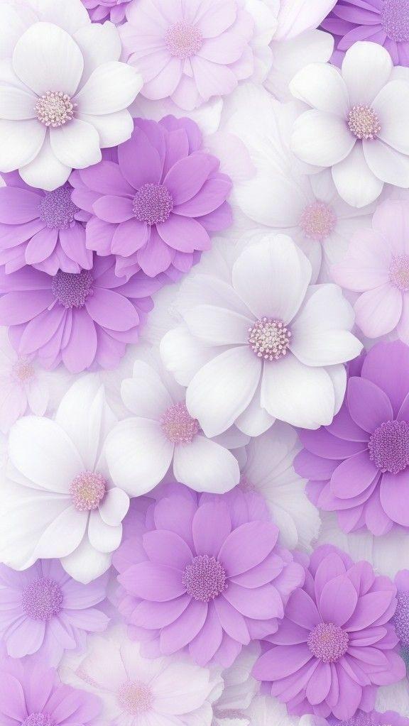 Pastel Purple Wallpaper In Flowers