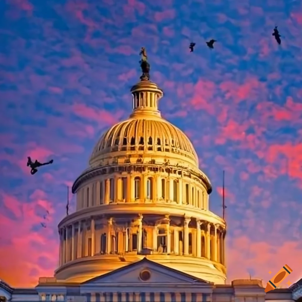 Surreal Depiction Of The Us Capitol Building Wallpaper
