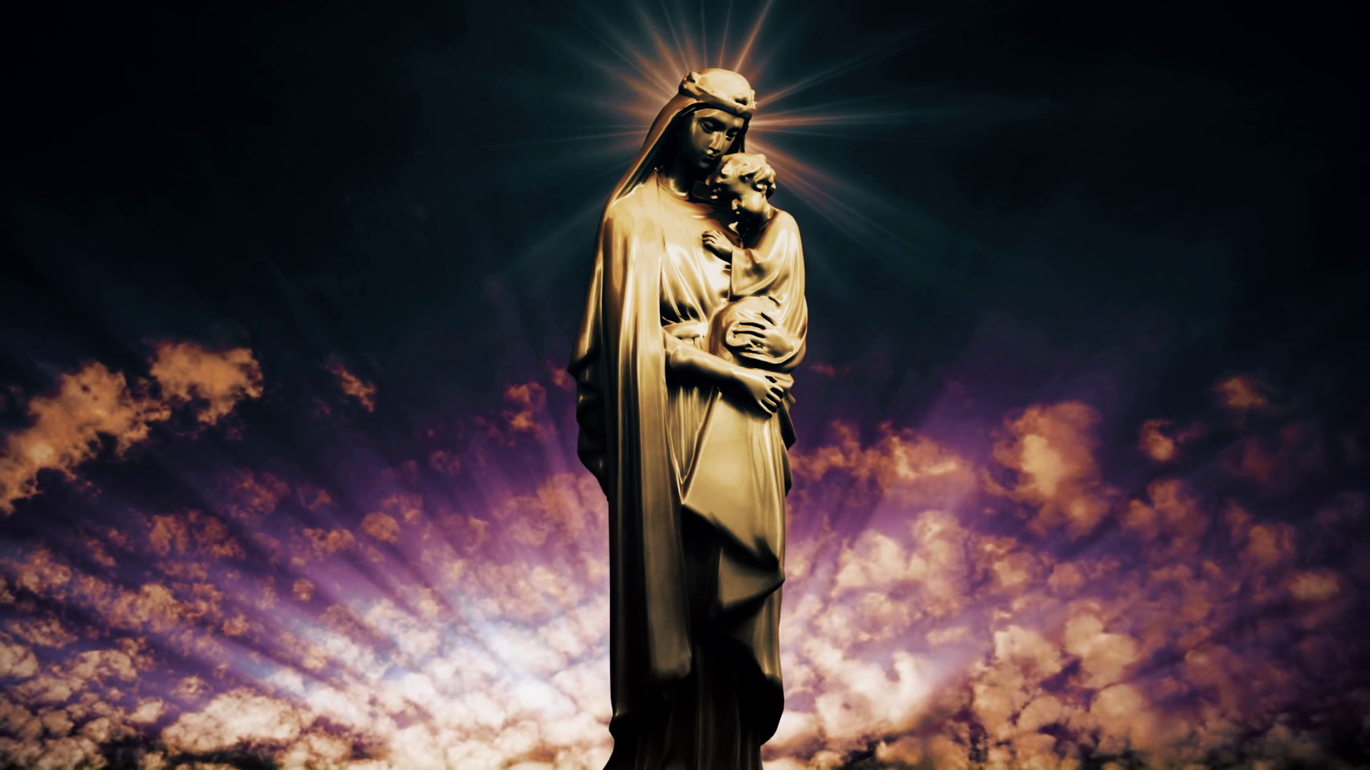 Praying Virgin Mary Statue God HD Wallpaper