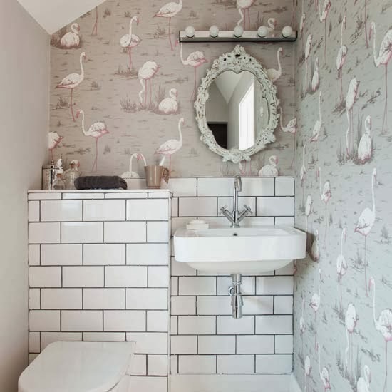 44 Bathroom Wallpaper That Looks Like Tile On Wallpapersafari