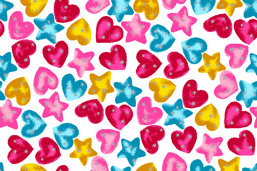 pink hearts and stars background