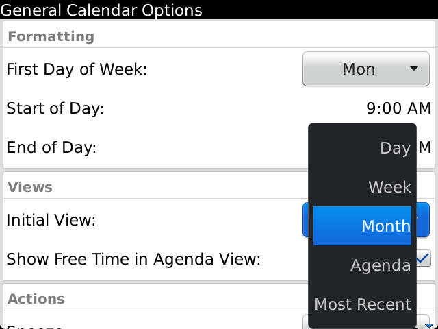 How To Change The Default On Native Blackberry Calendar App