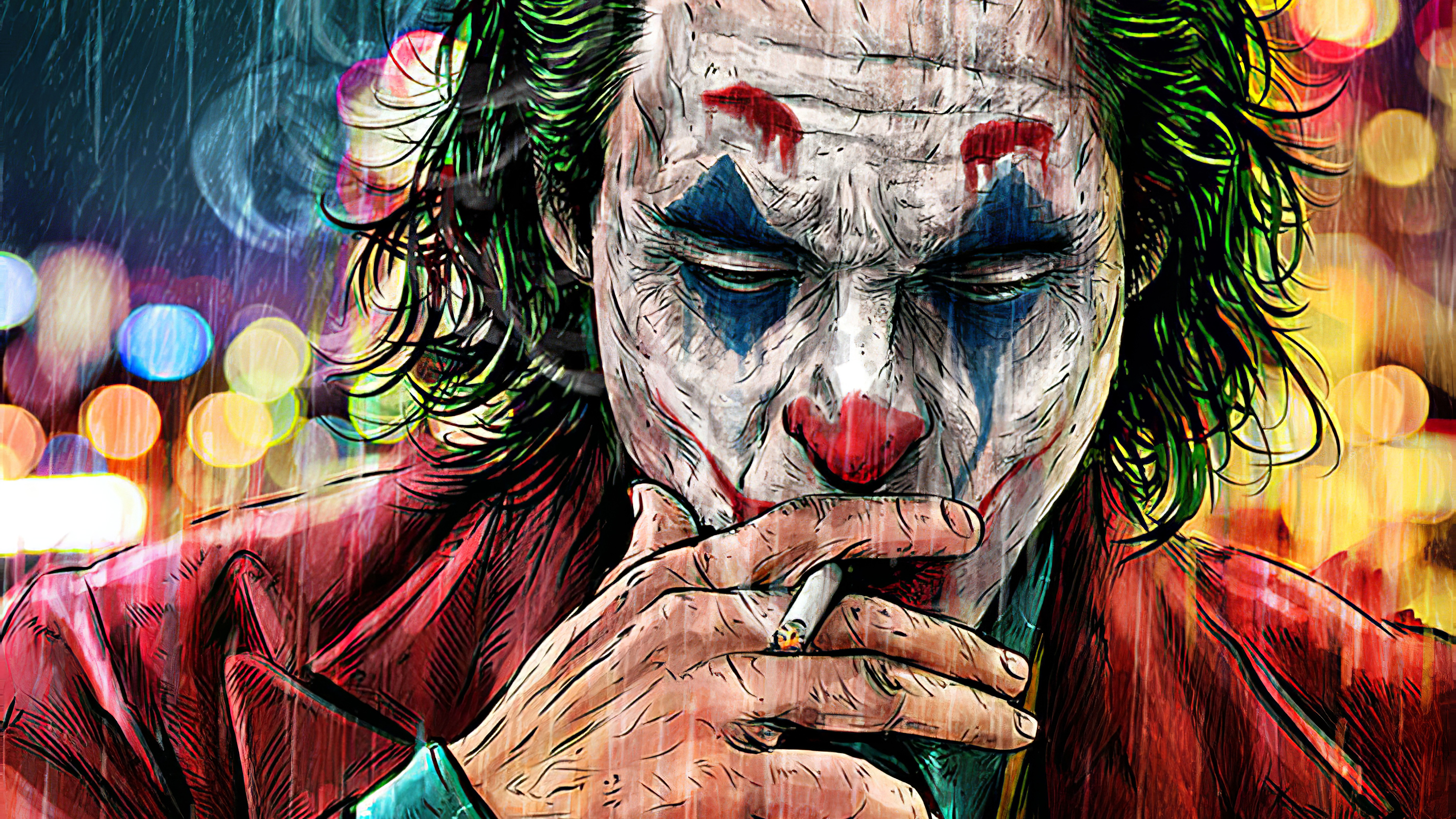 Joker Cigratte Smoking Artwork iPhone HD 4k Wallpaper