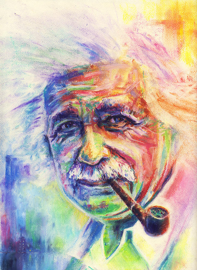 Albert Einstein Smoking Colors Pastel