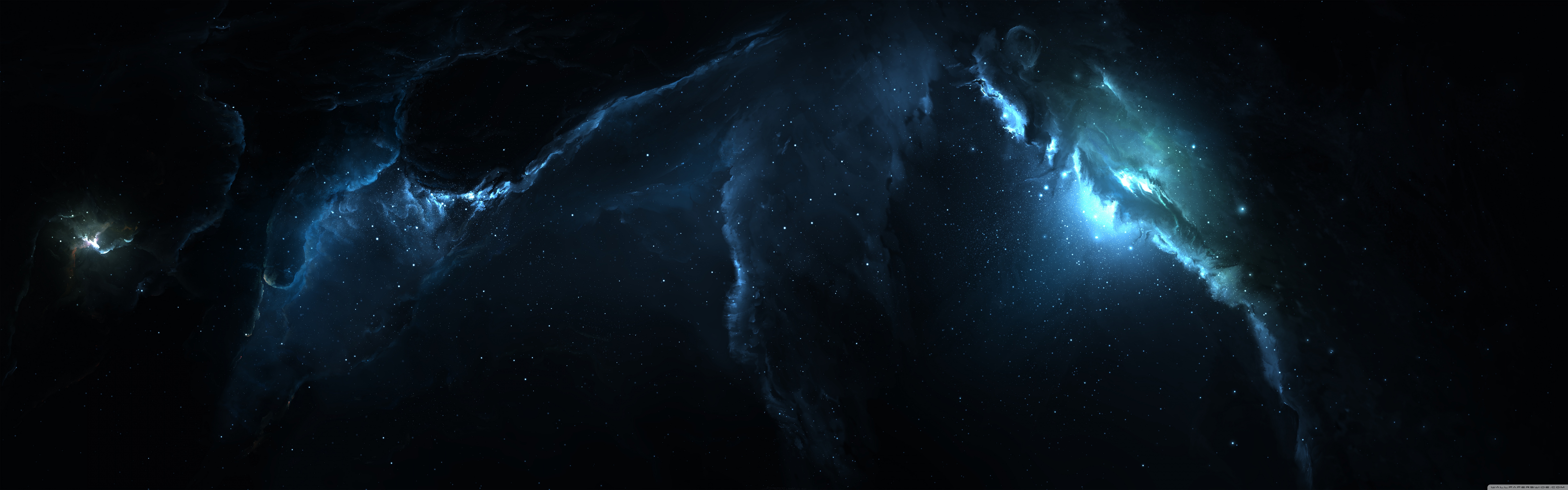  Free Download Nebula Dual Monitor Wallpaper Full HD 7680x2400 Free