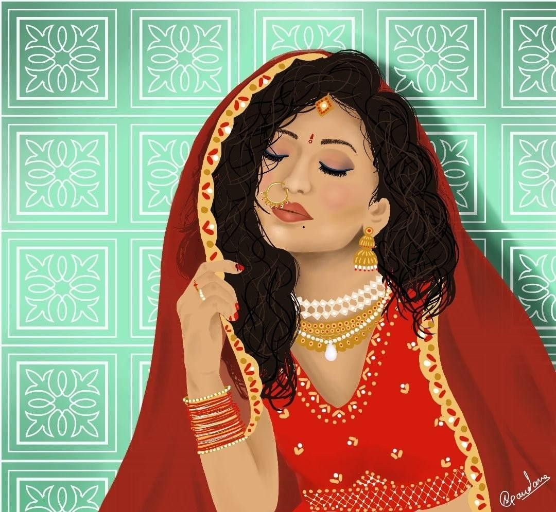 Digital Painting Indian Aesthetic Wallpaper