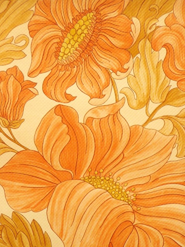 Floral Crown Wallpaper Vintage Vinyl