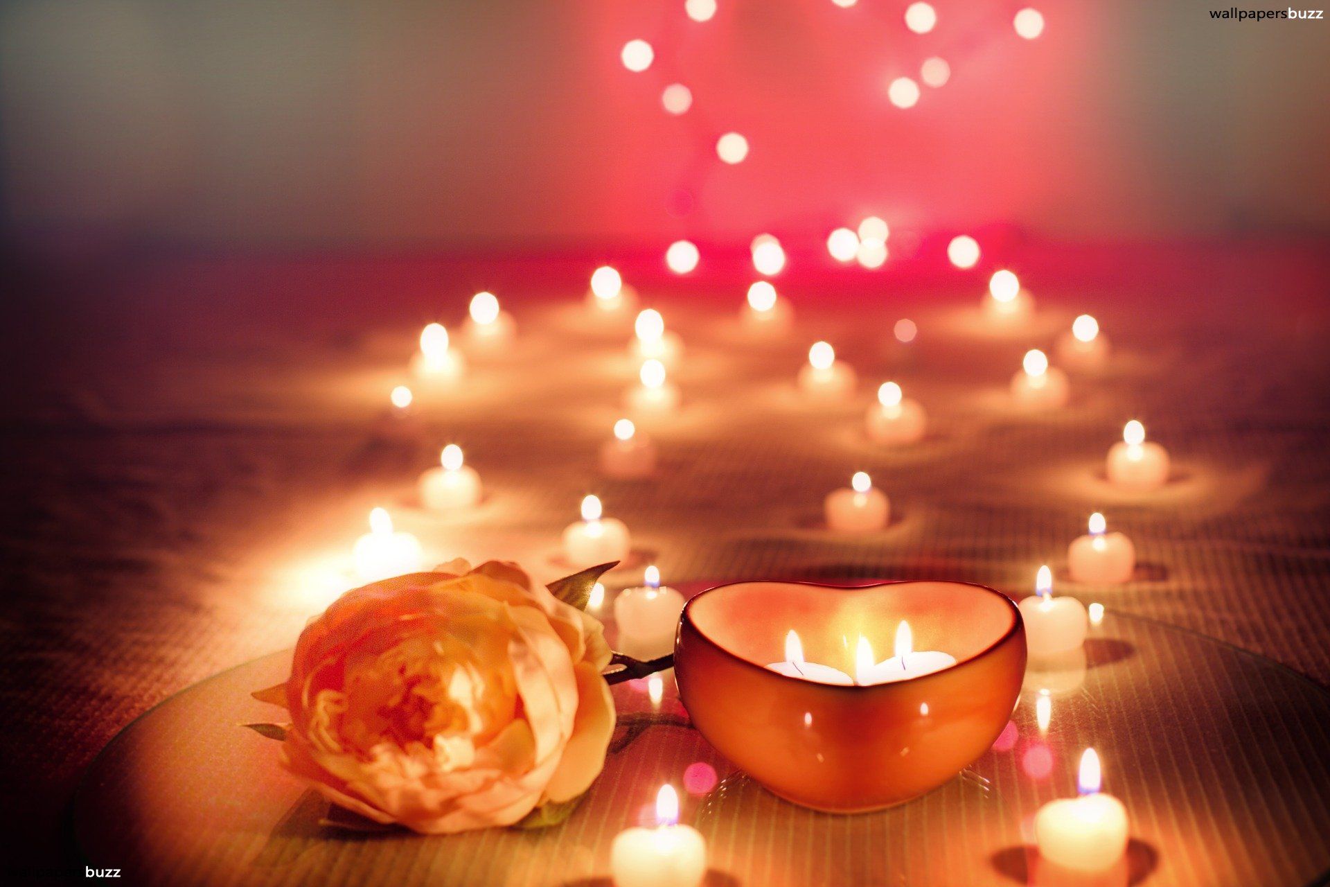 Romantic Candles Wallpaper On