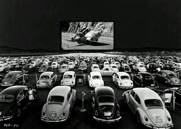 Watching Herbie The Love Bug At A Drive In Theater C 1960s