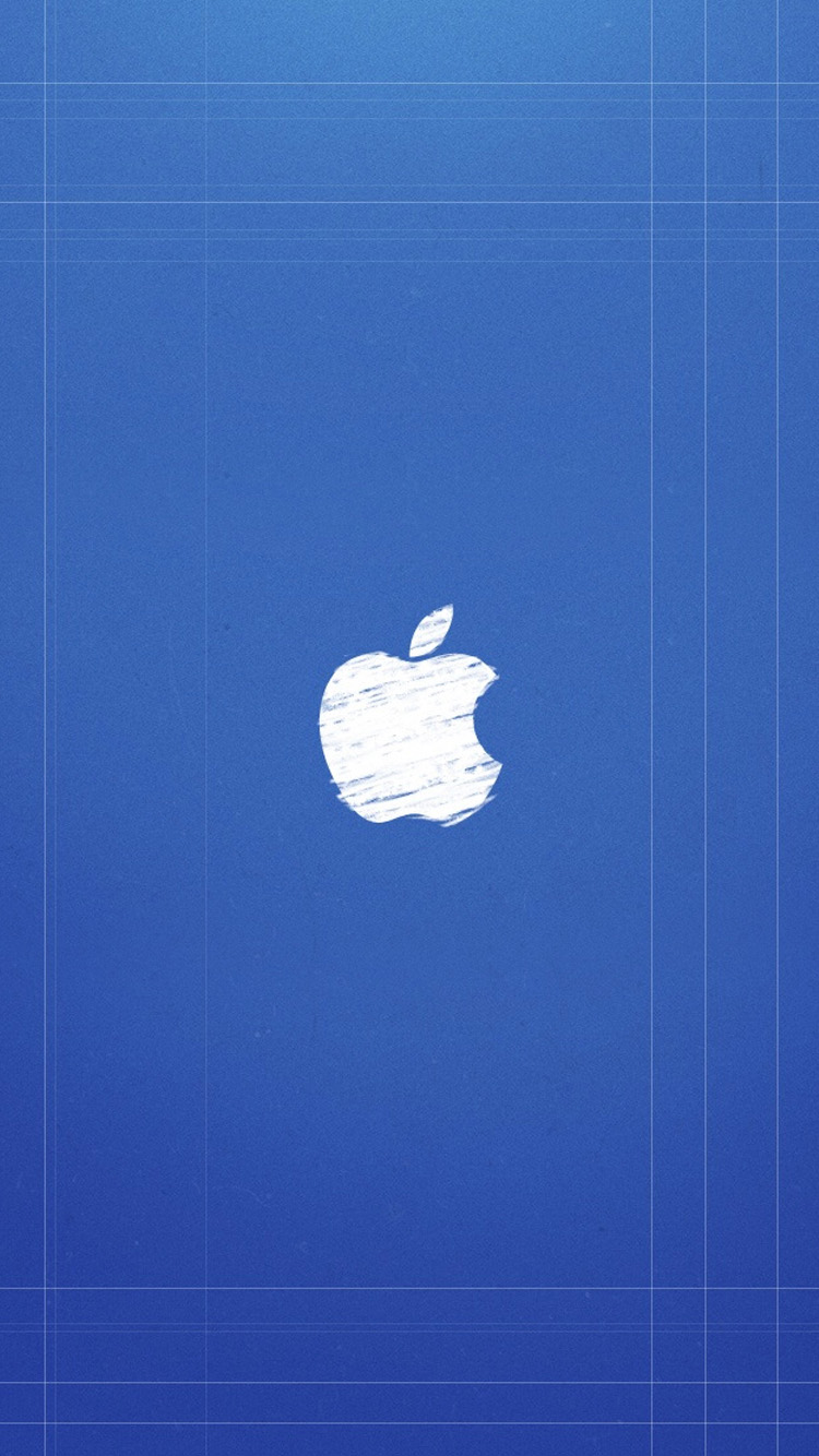 Blue Background Apple Logo iPhone Wallpaper HD