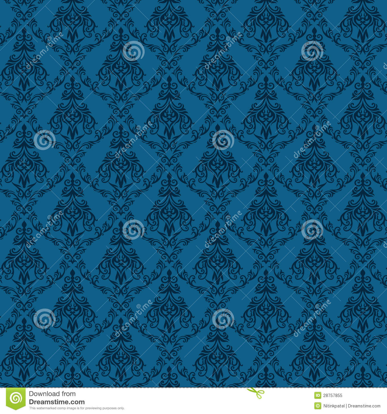 Royal Blue Damask Wallpaper Seamless