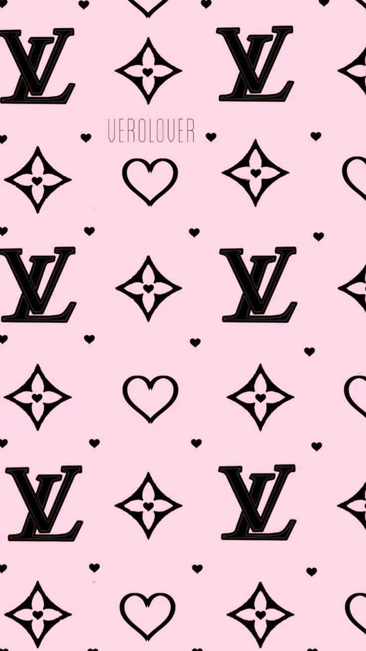 Louis Vuitton Wallpaper Pattern With Hearts And Diamonds