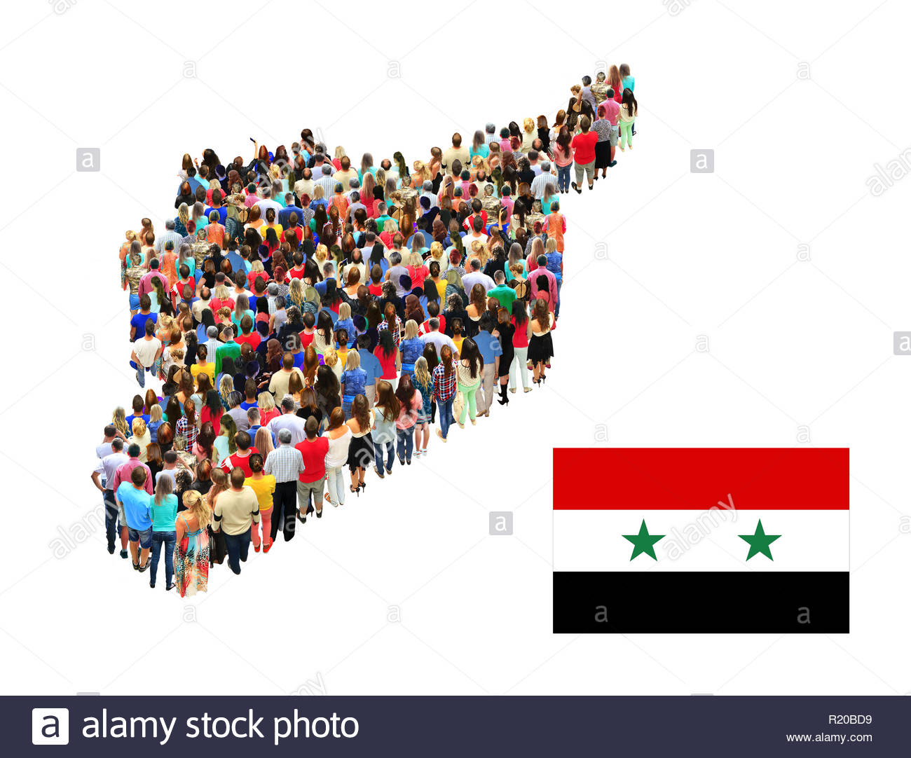 Map Of Syria Consist Different People Isolated On White