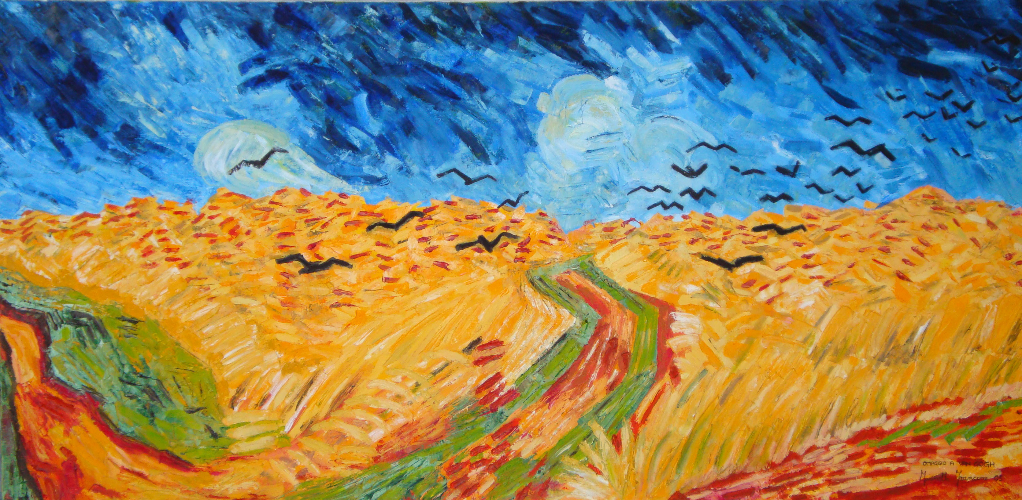 Стая ворон над хлебным полем Ван Гог