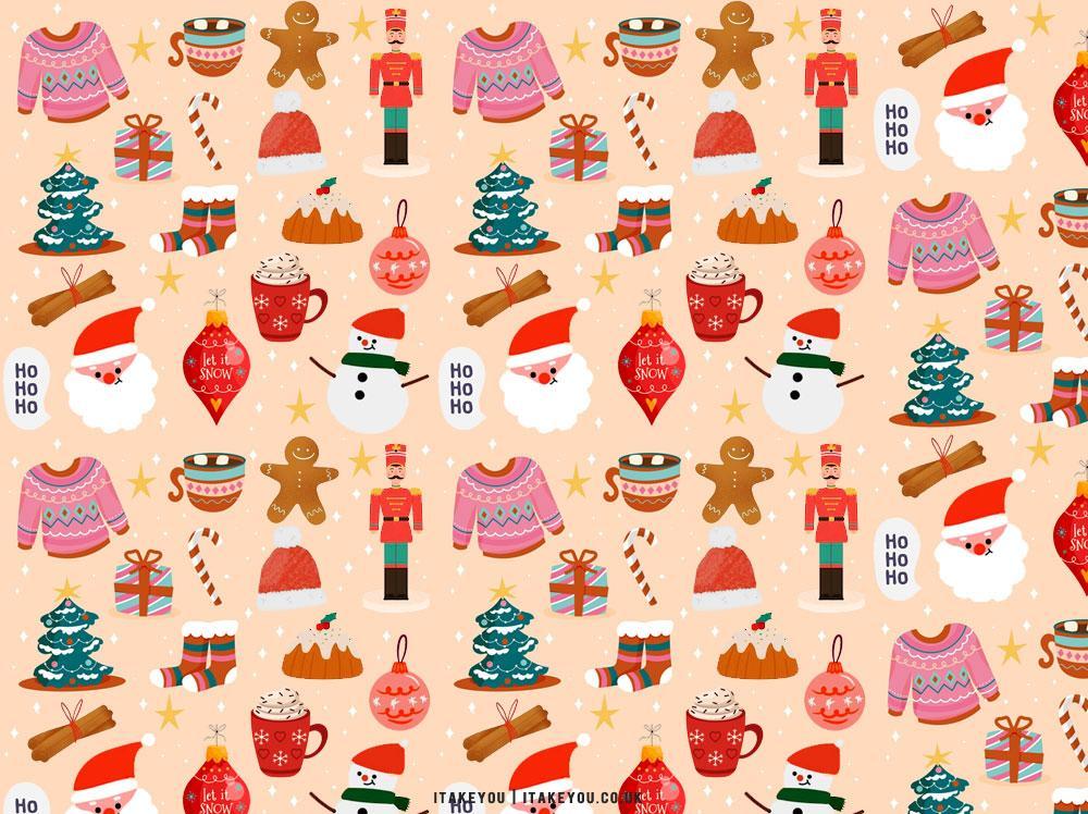Preppy Christmas Wallpaper Ideas Pink Sweater Pudding