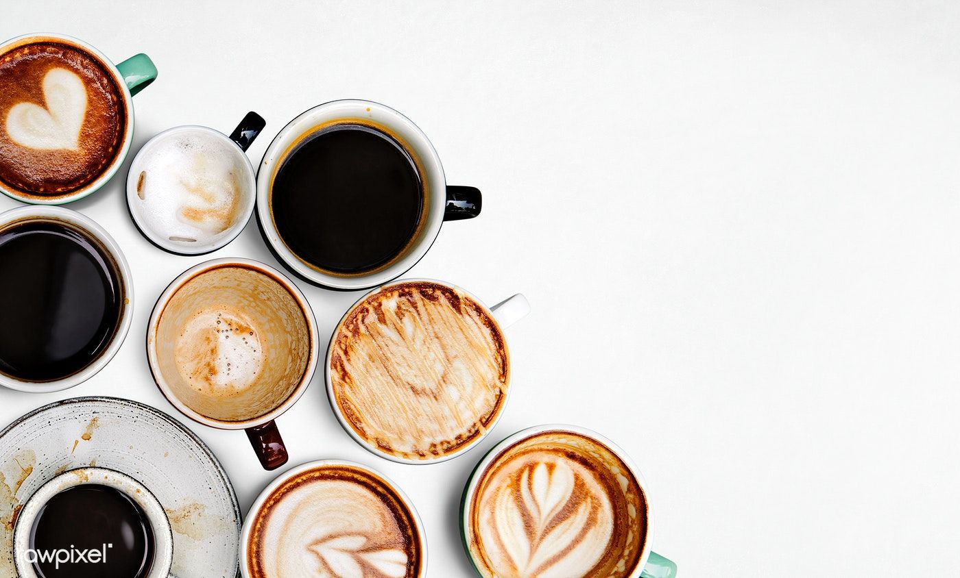 Premium Image Of Assorted Coffee Cups On A White