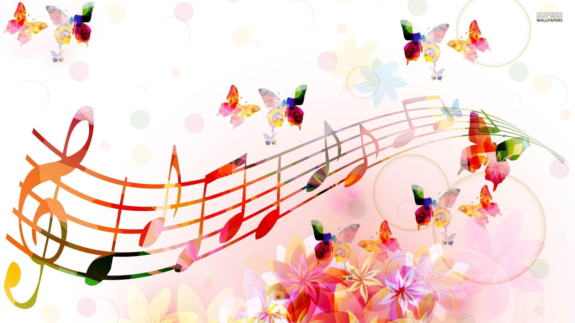 Colorful Music Notes Background Wallpaper High Resolution