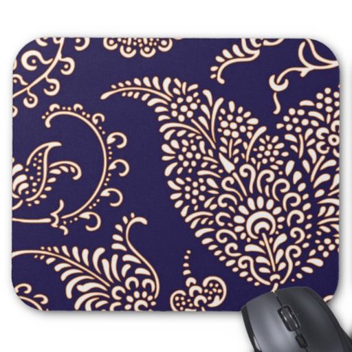 Navy Cobalt Peacock Blue Paisley Chic Girly Floral Vintage Wallpaper