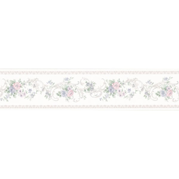 Free download 451 1813 White Scroll Floral Brewster Wallpaper Borders