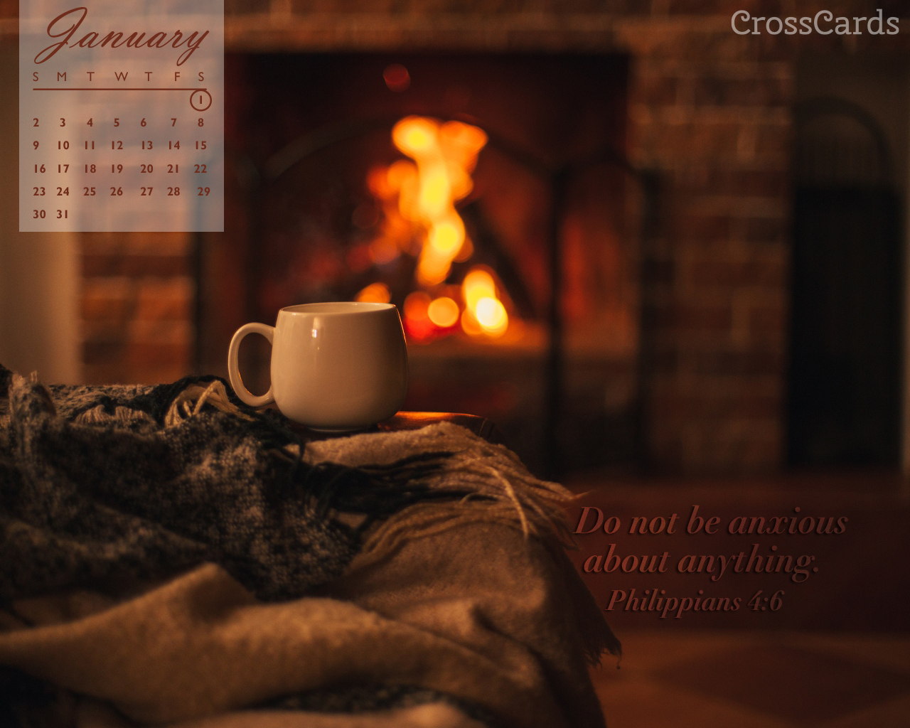 January Anxious For Nothing Desktop Calendar