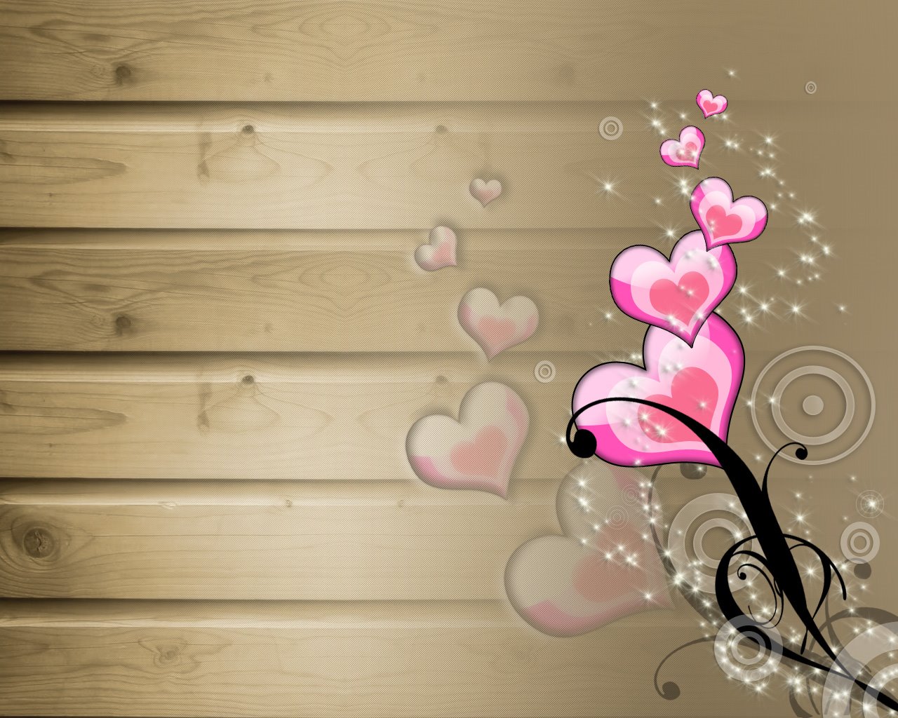 Download Hearts wallpaper twinkling pink hearts plant