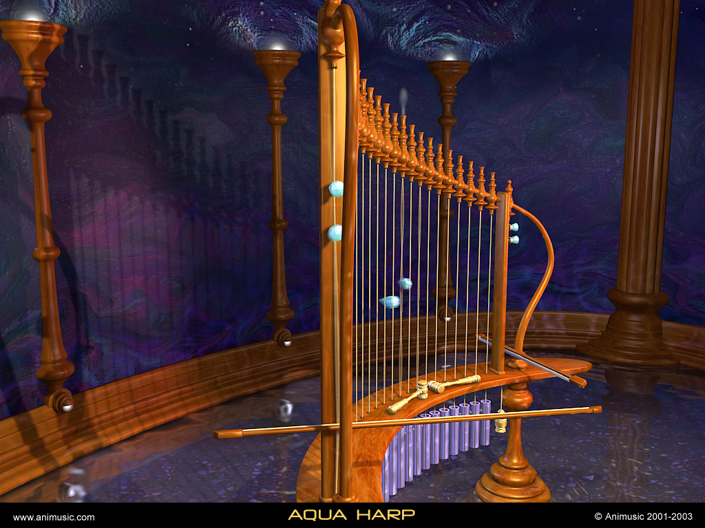 Animusic Aqua Harp Wallpaper For Your