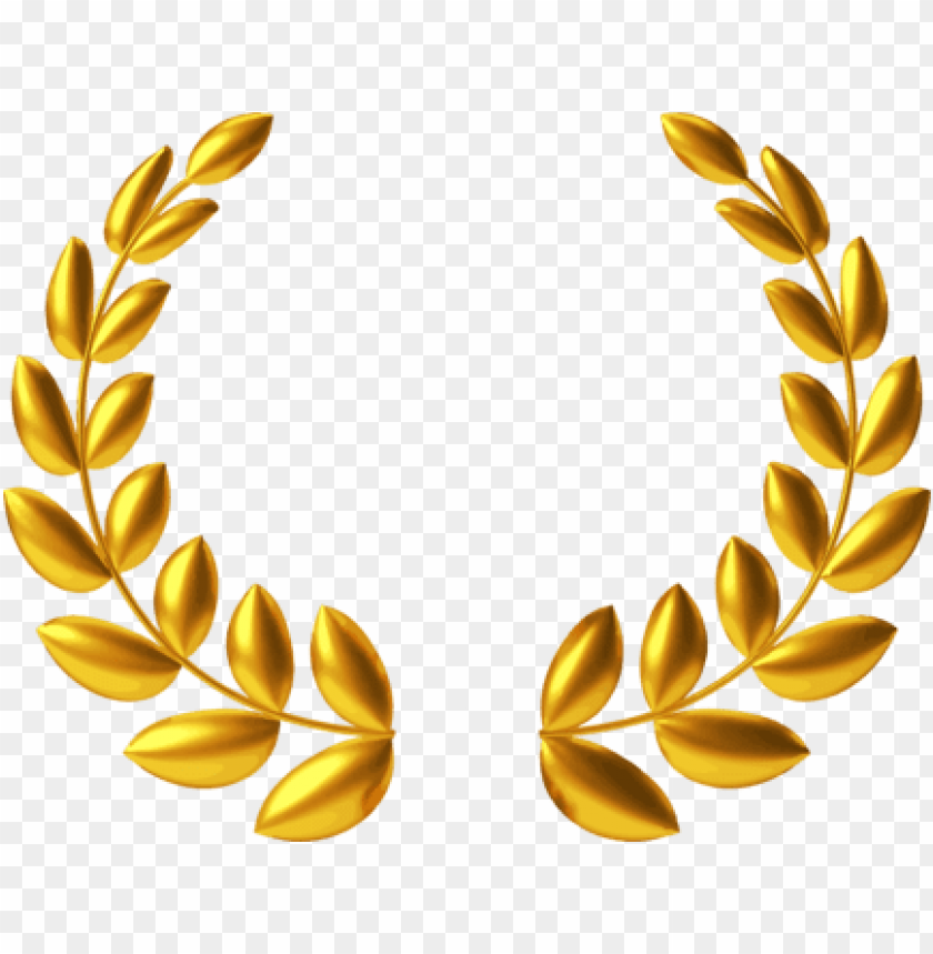 Laurel Wreath Bay Paper Gold Png Image With