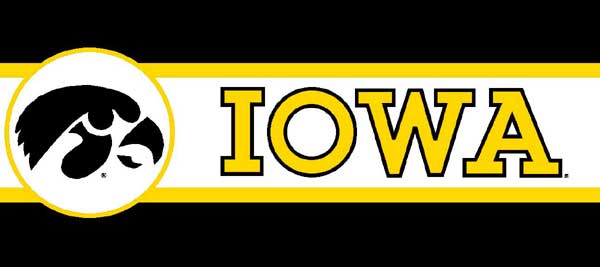 Iowa Hawkeyes 7 Tall Wallpaper Border 600x267