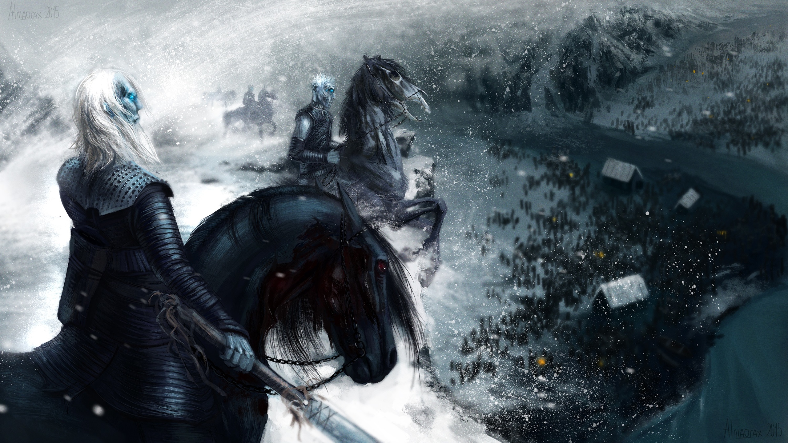 Desktop Wallpapers Game of Thrones Horses Warriors Fan ART 2560x1440