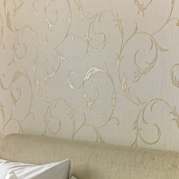 Athena White Gold Wallpaper by Graham and Brown