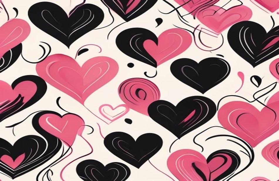Pink And Black Heart Wallpaper