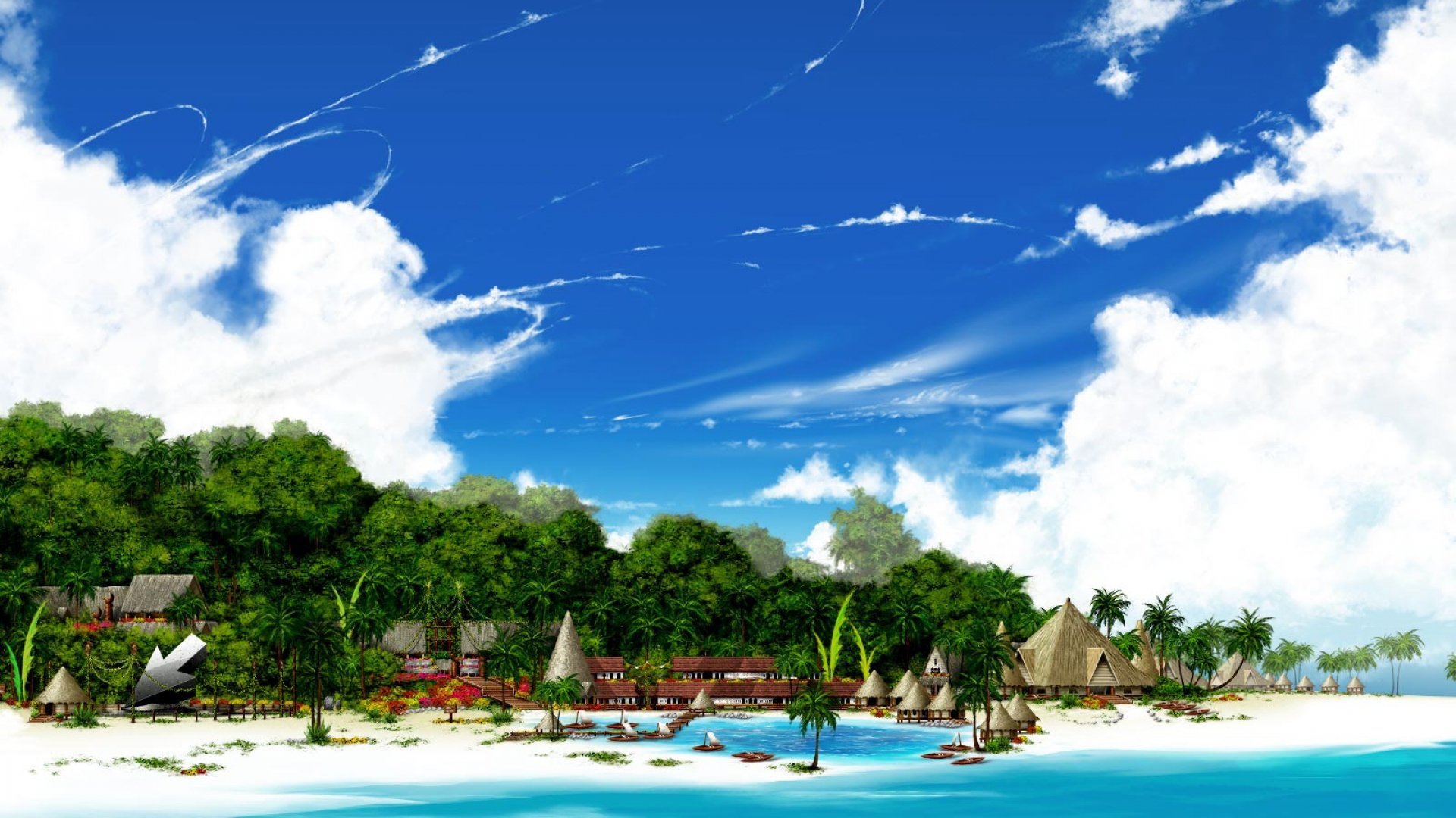 Download paradise beach wallpaper HD wallpaper