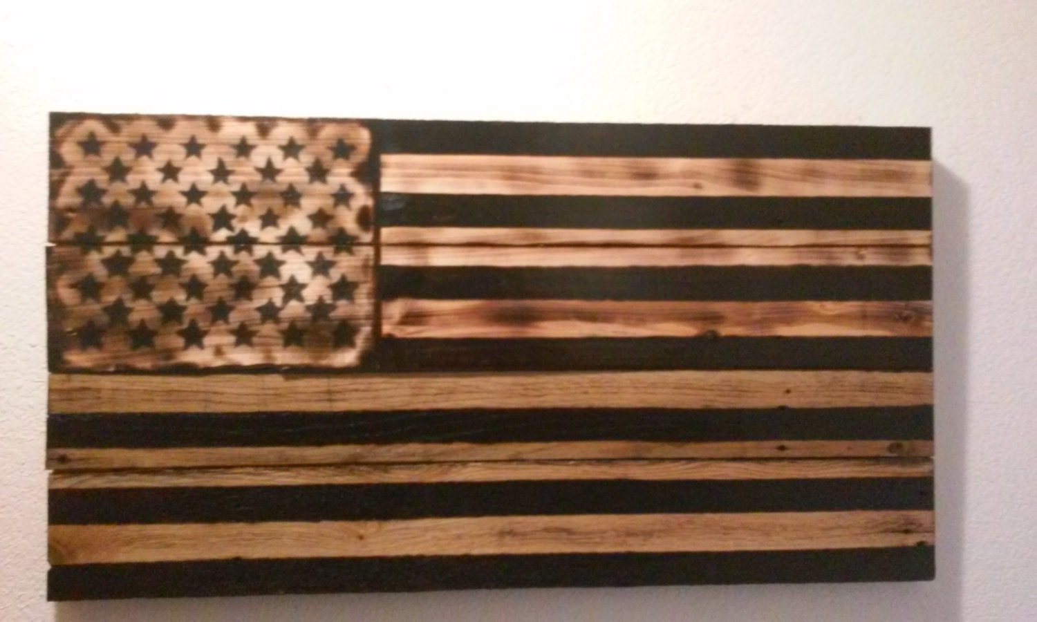 Wood Burned Rustic American Flag By Woodworksbywes On