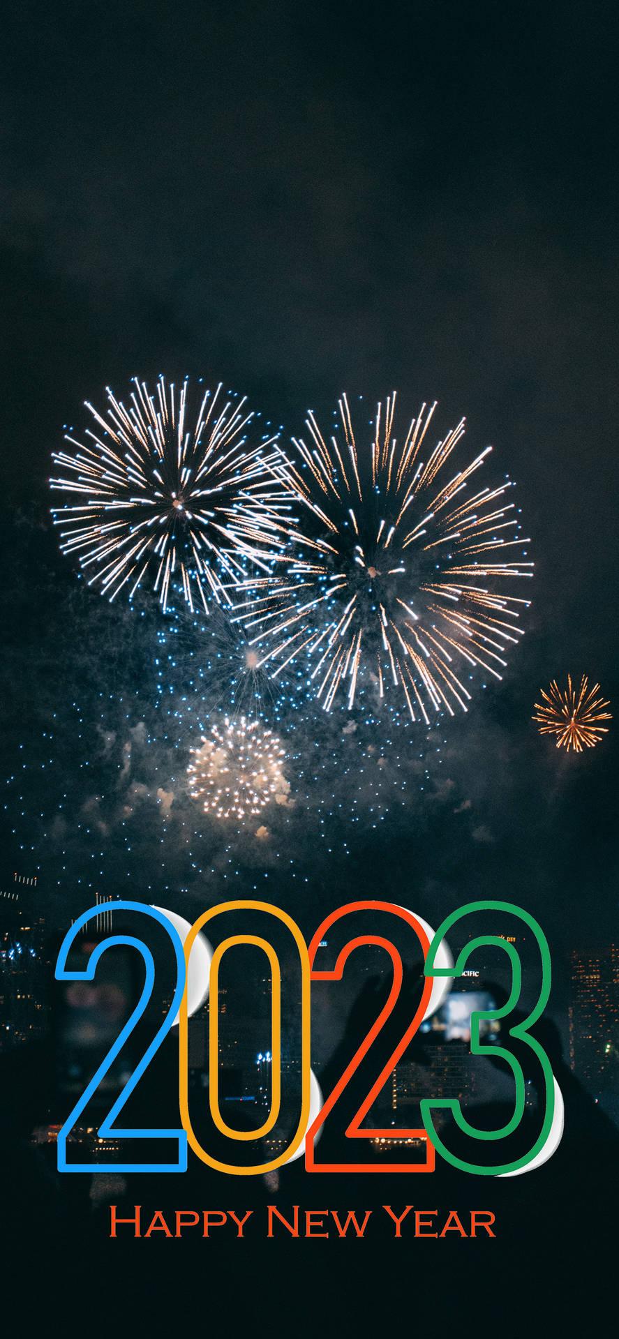 Happy New Year Fireworks Display Wallpaper